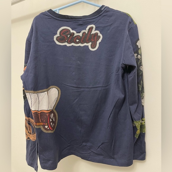 Dolce and Gabbana Navy Blue Long Sleeve Shirt (Unisex) US 7/8 - Picture 2 of 8